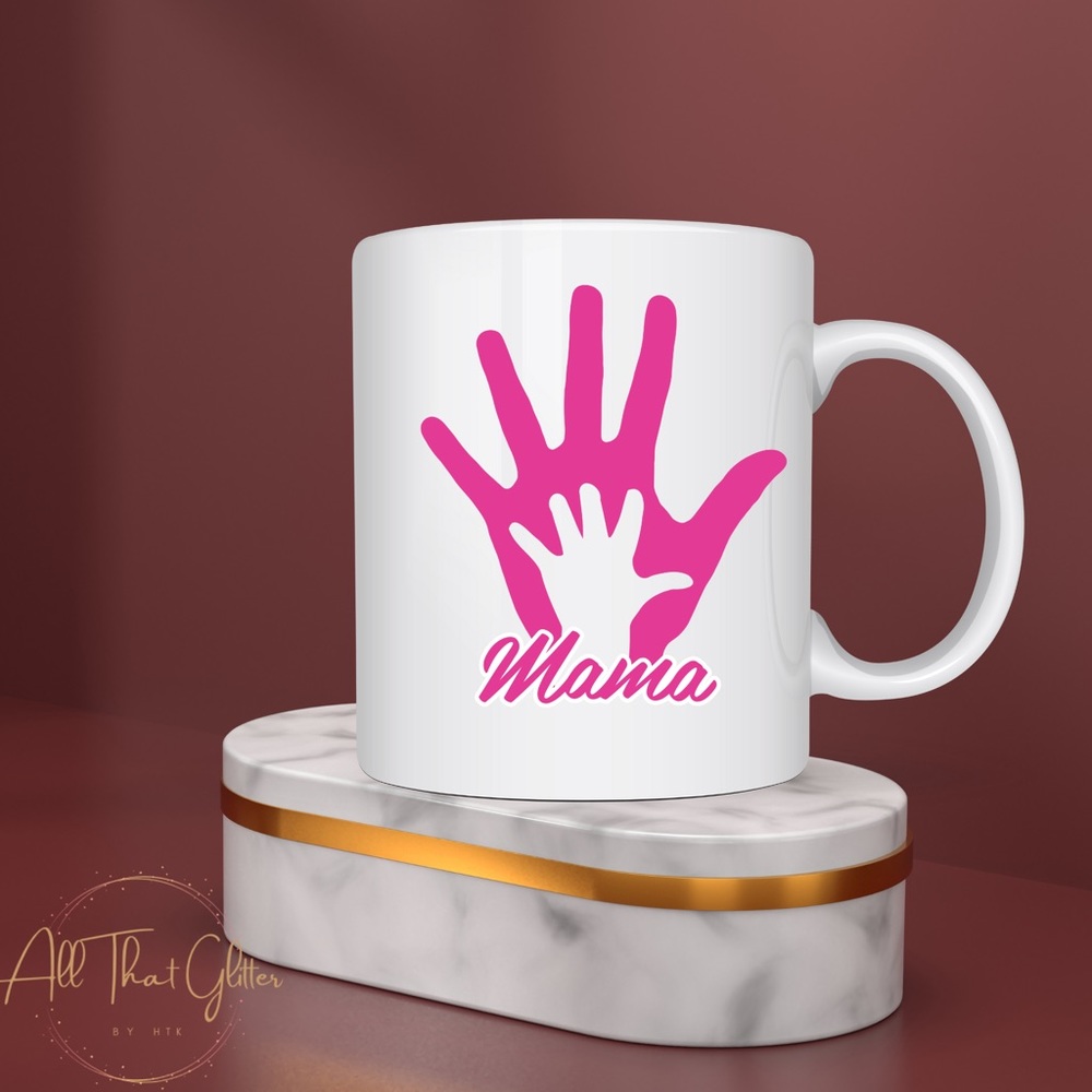 Mom And Child Hand Print Coffee Mug